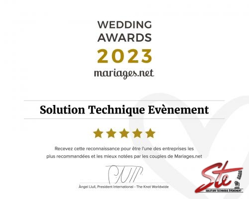 Wedding Awards 2023 Mariages.net ! - Prestataire mariage, séminaires et galas en Normandie