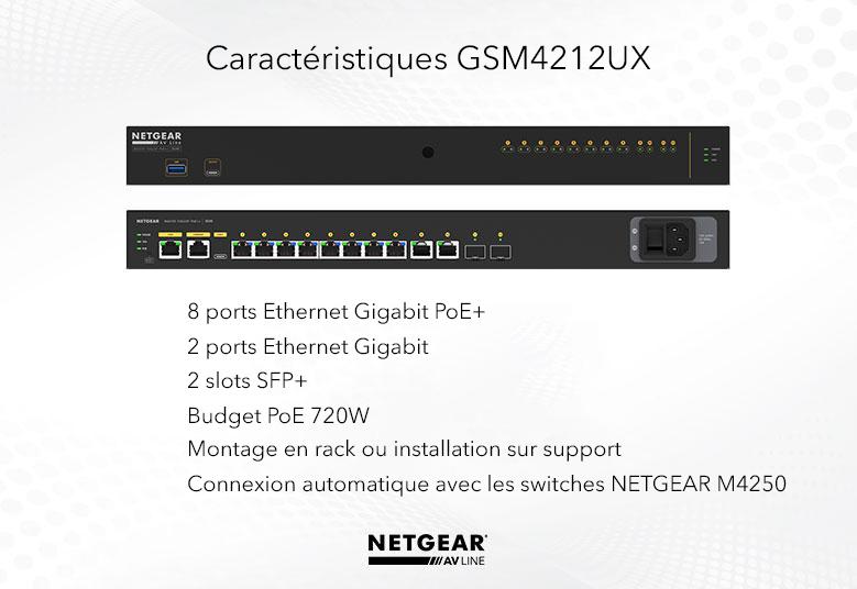 Télécharger le catalogue SWITCH MANAGEABLE NETGEAR 8 PORTS GIGABIT ULTRA90 POE++ 720W - 2 PORTS GIGABIT ET 2 SLOTS SFP+ - évènementiel en Normandie