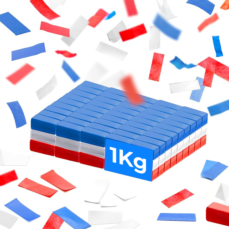Télécharger le catalogue CONFETTIS RECTANGULAIRE PAPIER BLEU/BLANC/ROUGE  AU KG - évènementiel en Normandie